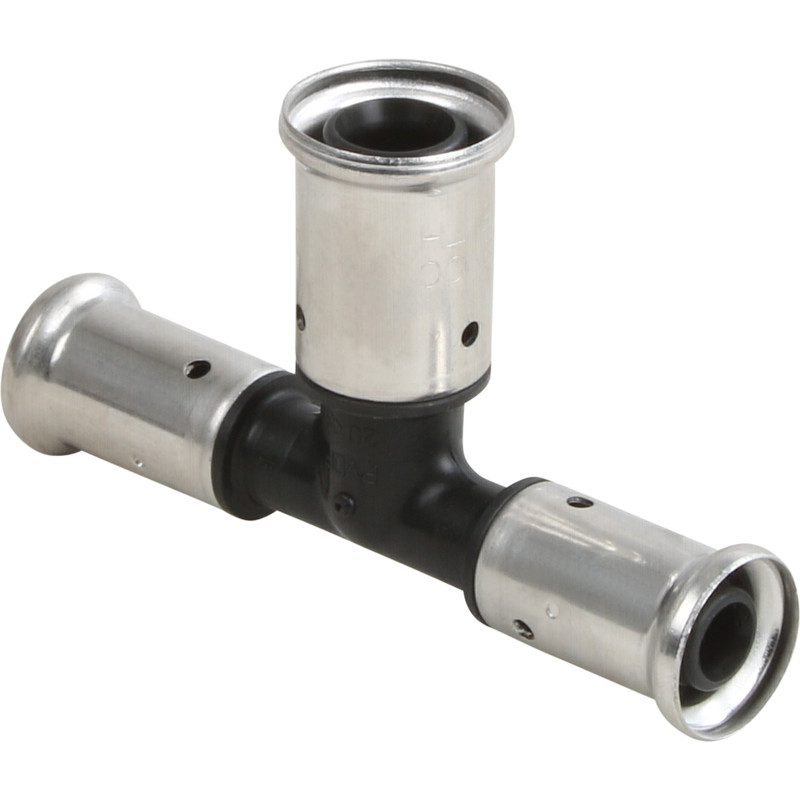 Henco pers T-stuk verloop 16x20x16mm