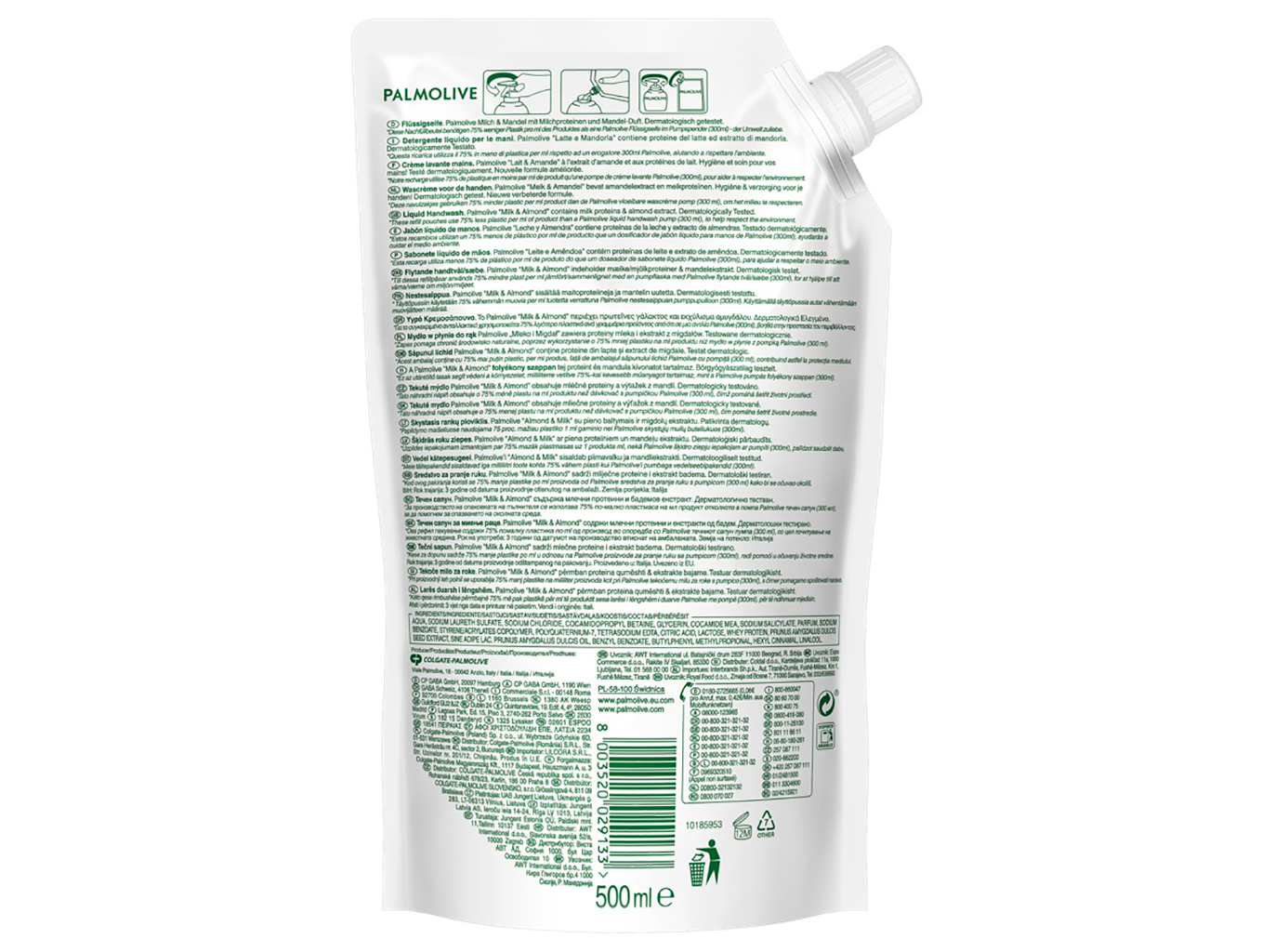 Sabonete Líquido Doseador Económico Naturals Hidratante Leite de Amêndoa Palmolive 500ml
