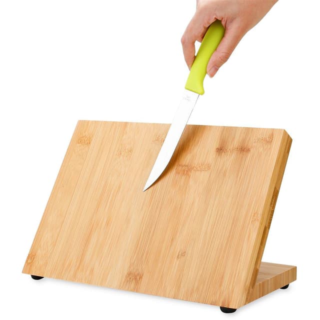 Magnetisk knivbræt knivplade bambus knivskive (brun)