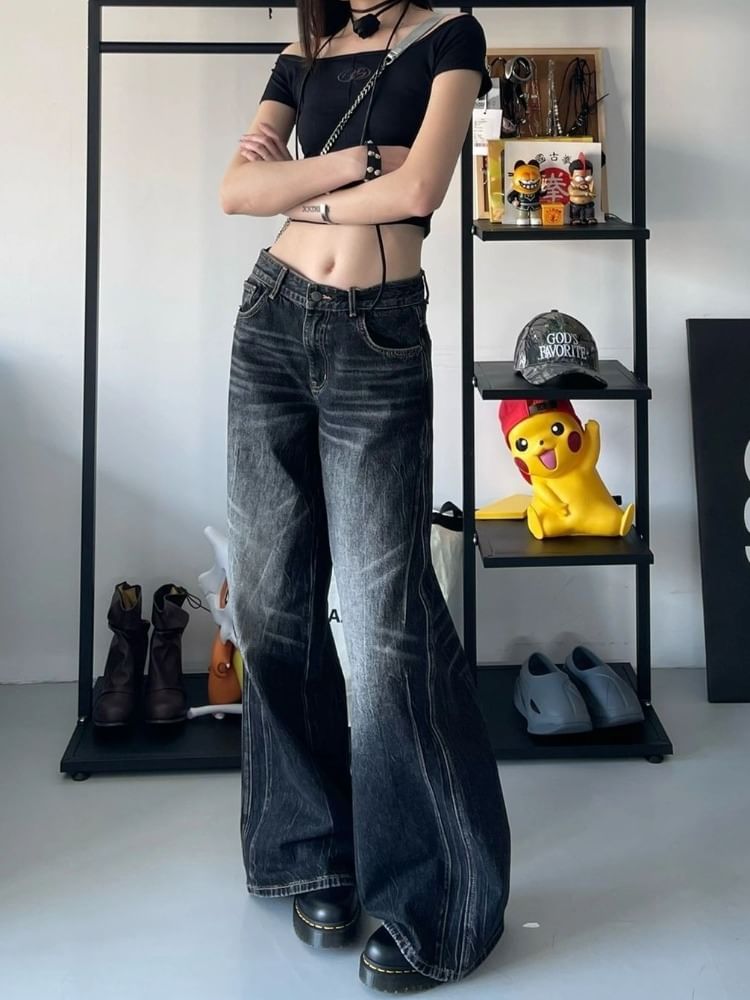 Bolgivy - Mid Rise Washed Loose-Fit Jeans