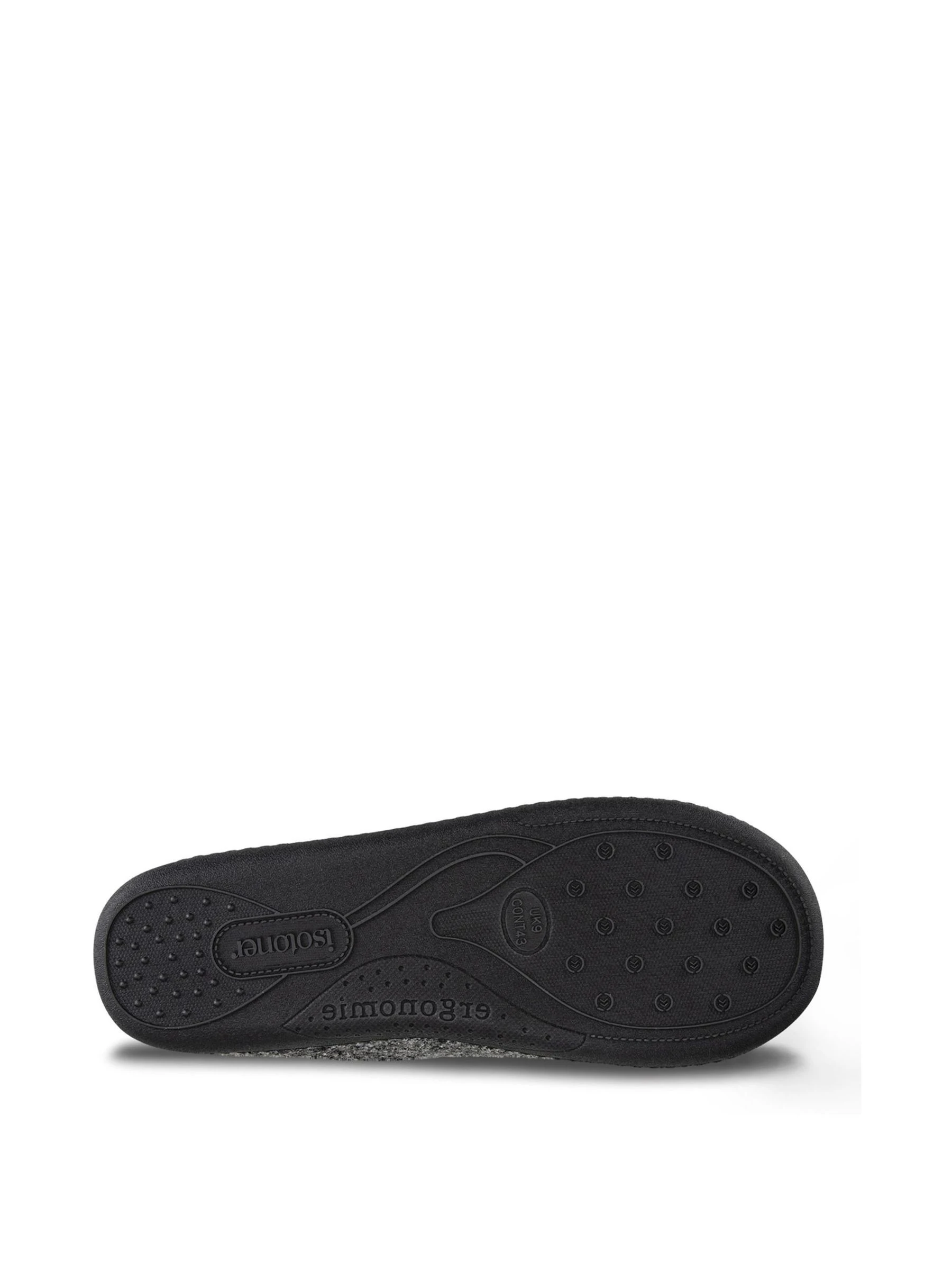 Totes Isotoner Mens Felt Full Back Slippers With Pull Toggle