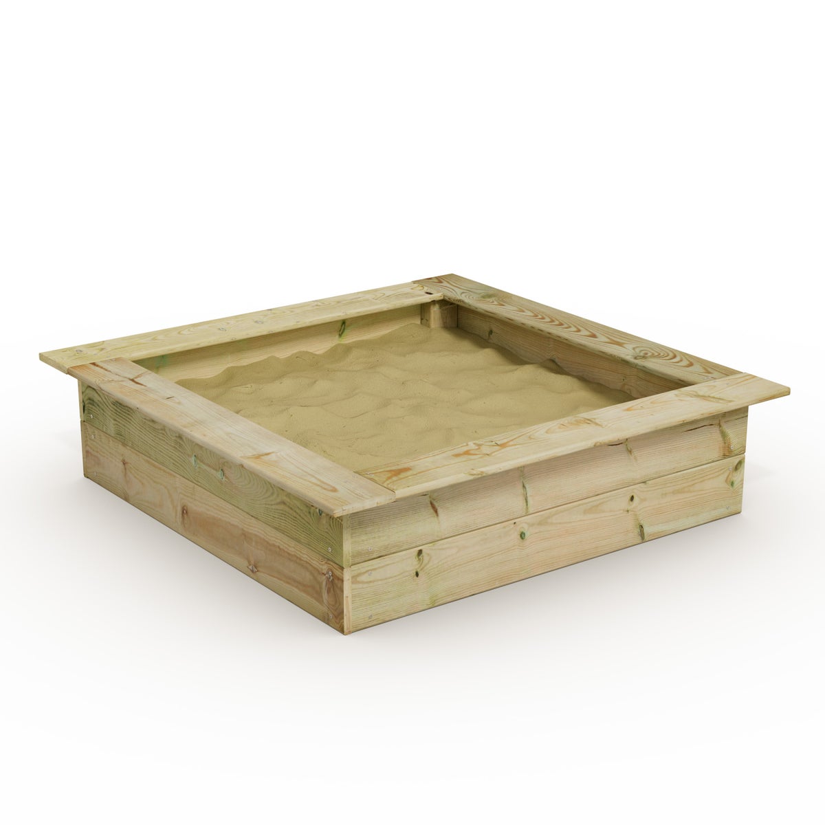 WICKEY King Kong 120 x 120 cm Zandbak met Deksel, Zandbak met Bank, Tuin, Kinderen