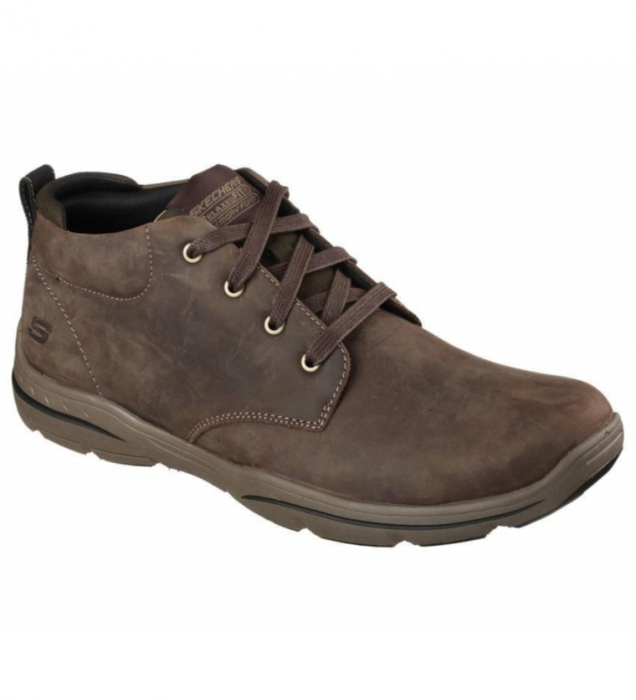 Sapatos Skechers Harper Melden de couro marrom