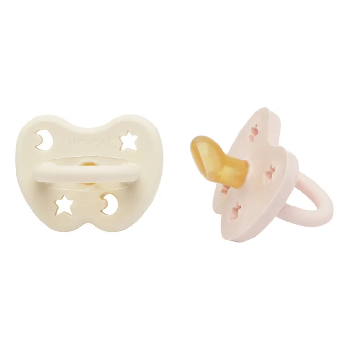 Hevea Tétine physiologique en caoutchouc naturel - Set de 2 | Blanc