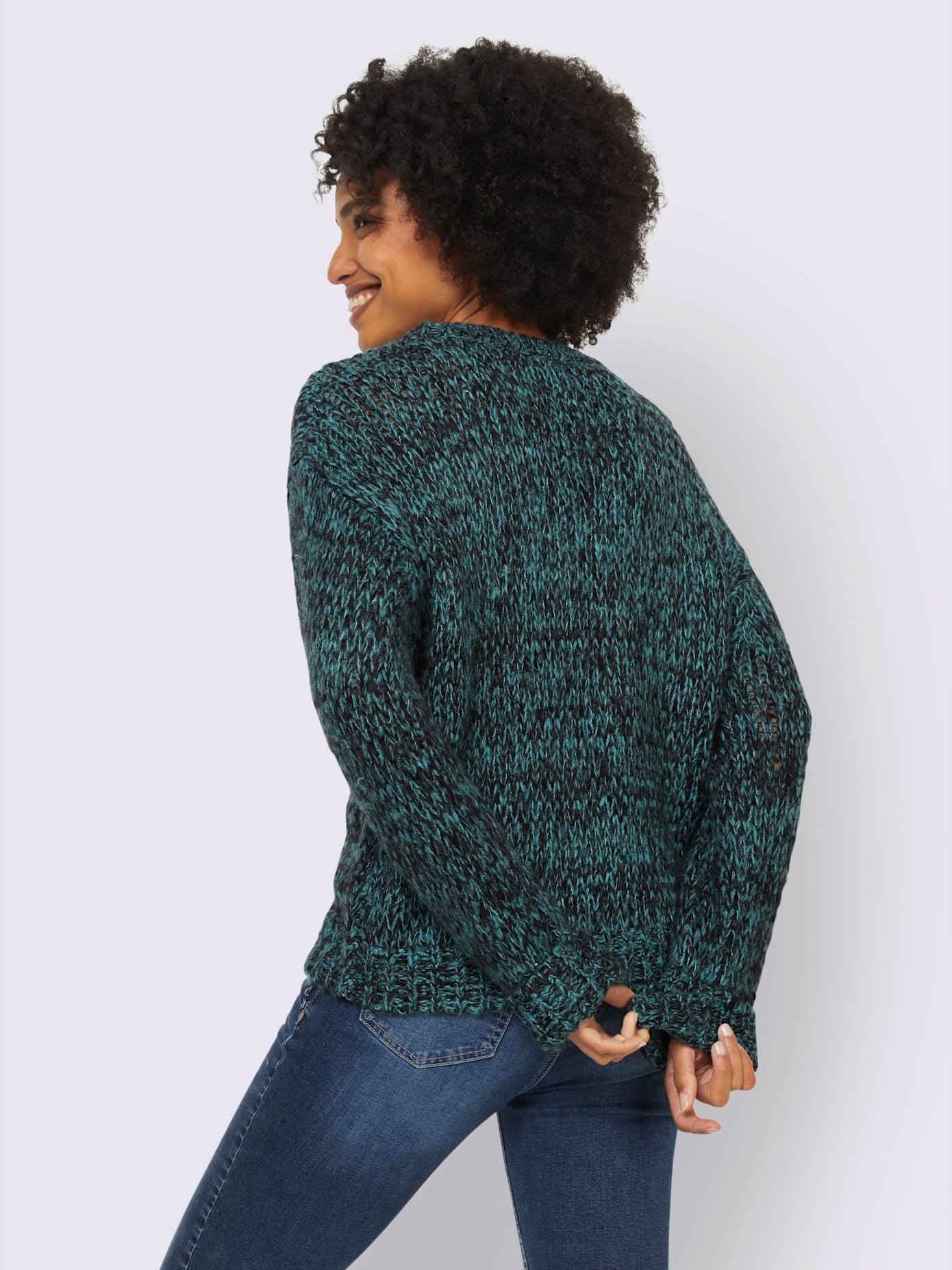 Pull aspect chiné à deux couleurs