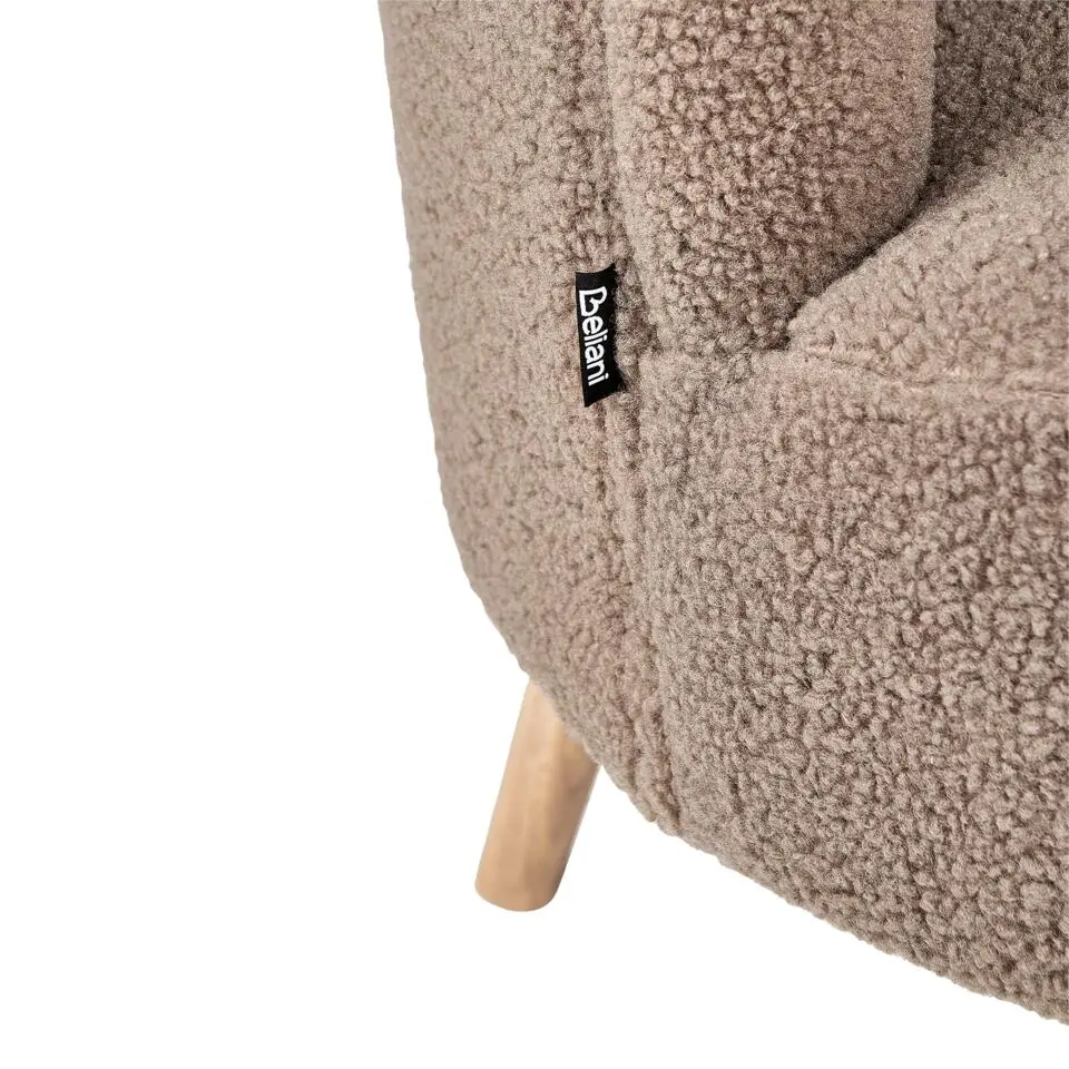 ODENZEN - Fauteuil - Bruin - Bouclé