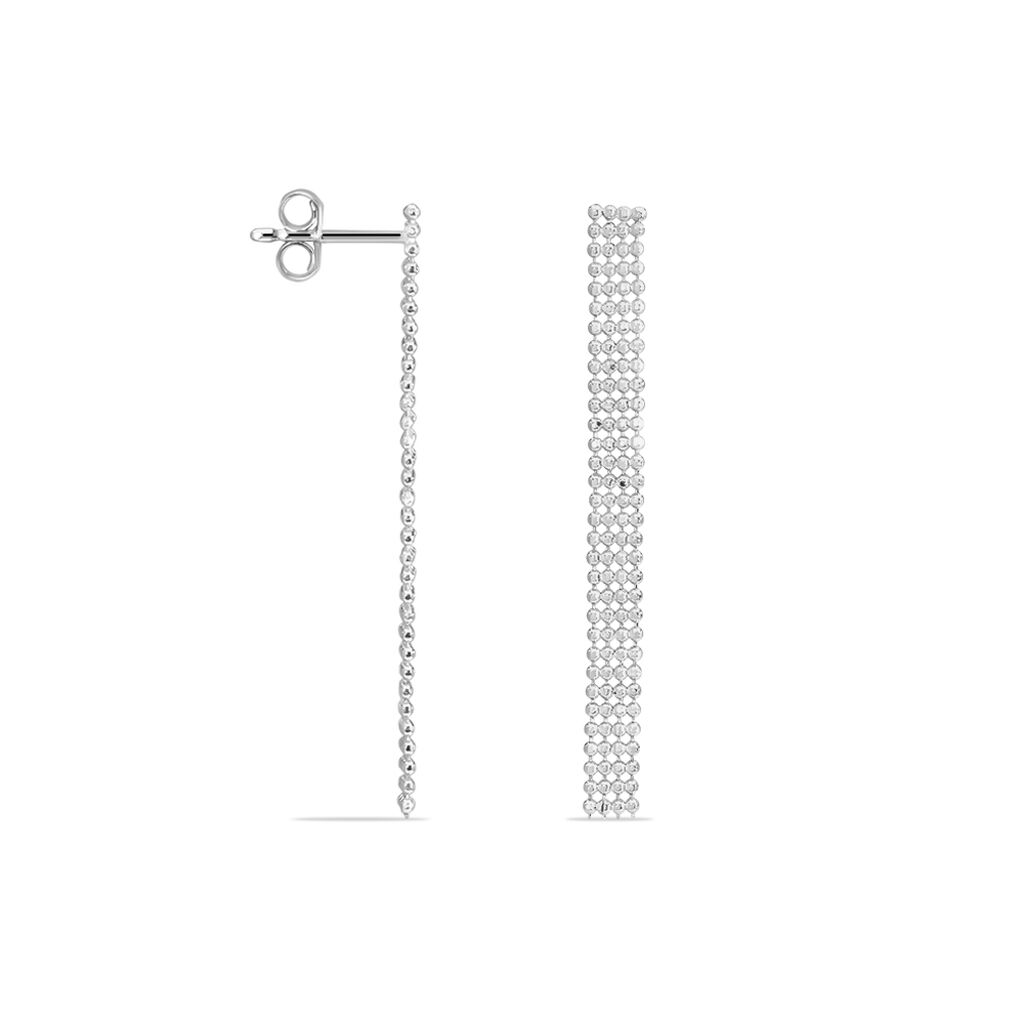 Boucles D'oreilles Pendantes Capucine Argent Blanc