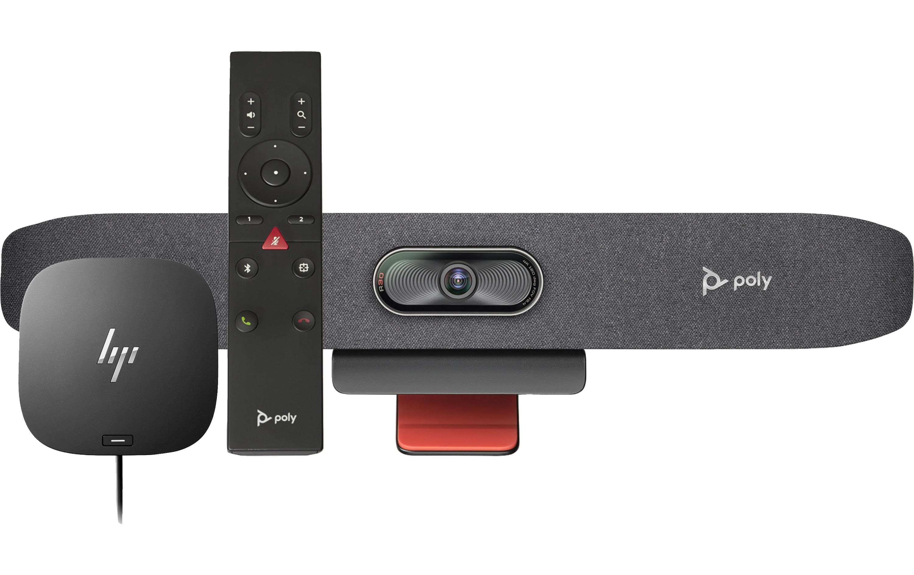 Poly Studio R30 Video Collaboration Bar + HP USB-C Dock G5<br>USB-Video-Bar für kleine Konferenzräume mit HP USB-C Dock G5
