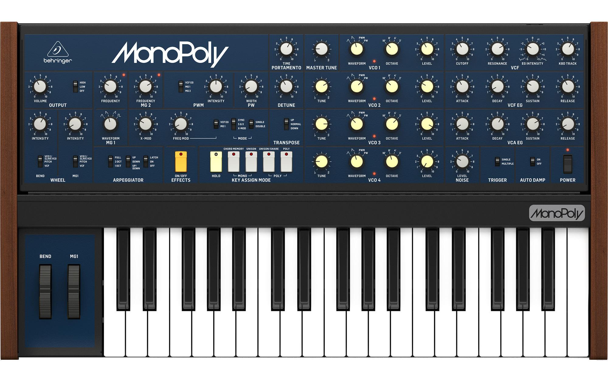 Synthesizer MonoPoly<br>4-stimmiger polyphoner analoger Synthesizer