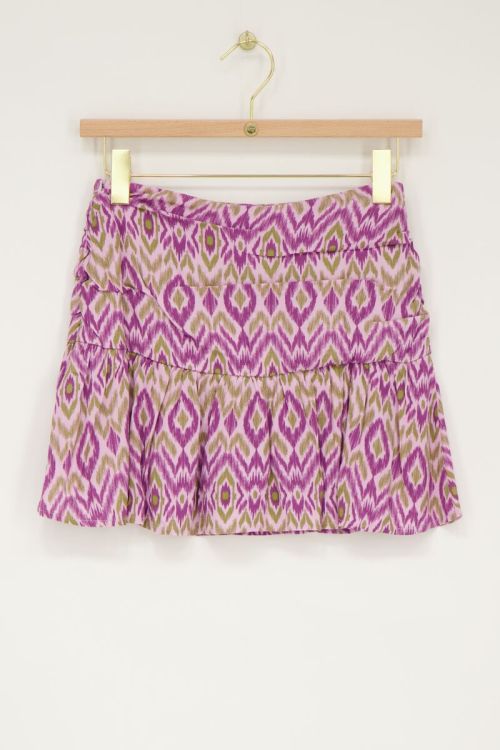 Paarse skort met aztec print
