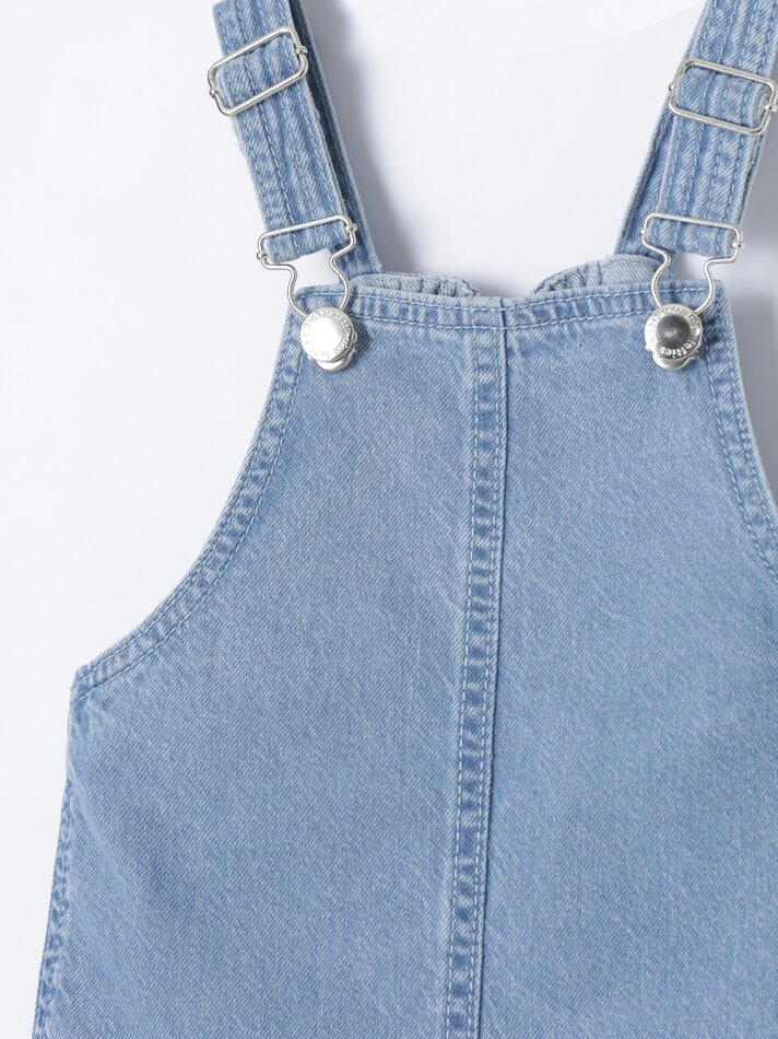 Vestido jardineira jeans - Azul claro
