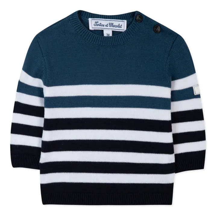 Tartine et Chocolat Pull Marinière | Bleu marine