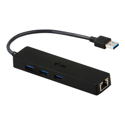 i-Tec USB 3.0 Slim HUB - Hub - 3 x SuperSpeed USB 3.0 + 1 x 10/100/1000
