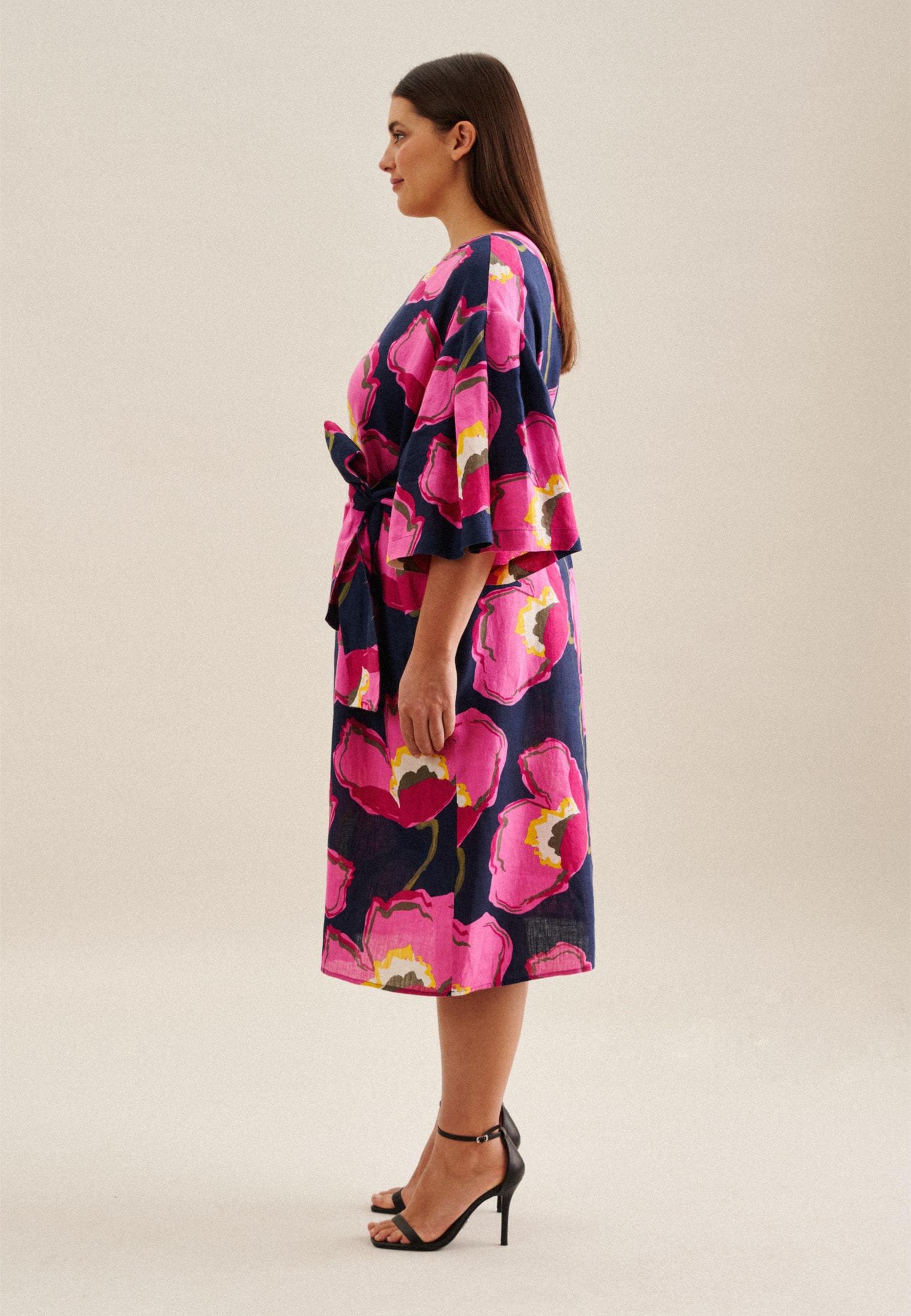 seidensticker Sommerkleid »Schwarze Rose« Kurzarm Rundhals Floral