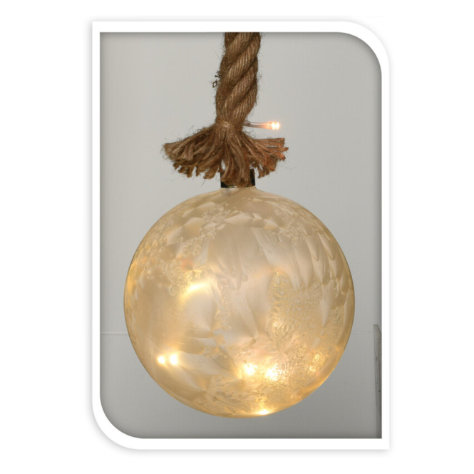LED-Kugel - aus Glas - Ø = ca. 12 cm - weiß