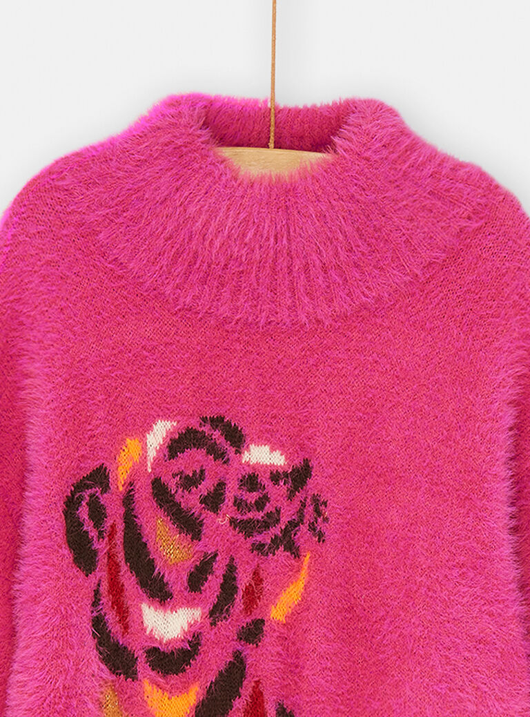 Pull fuchsia à motif tigre