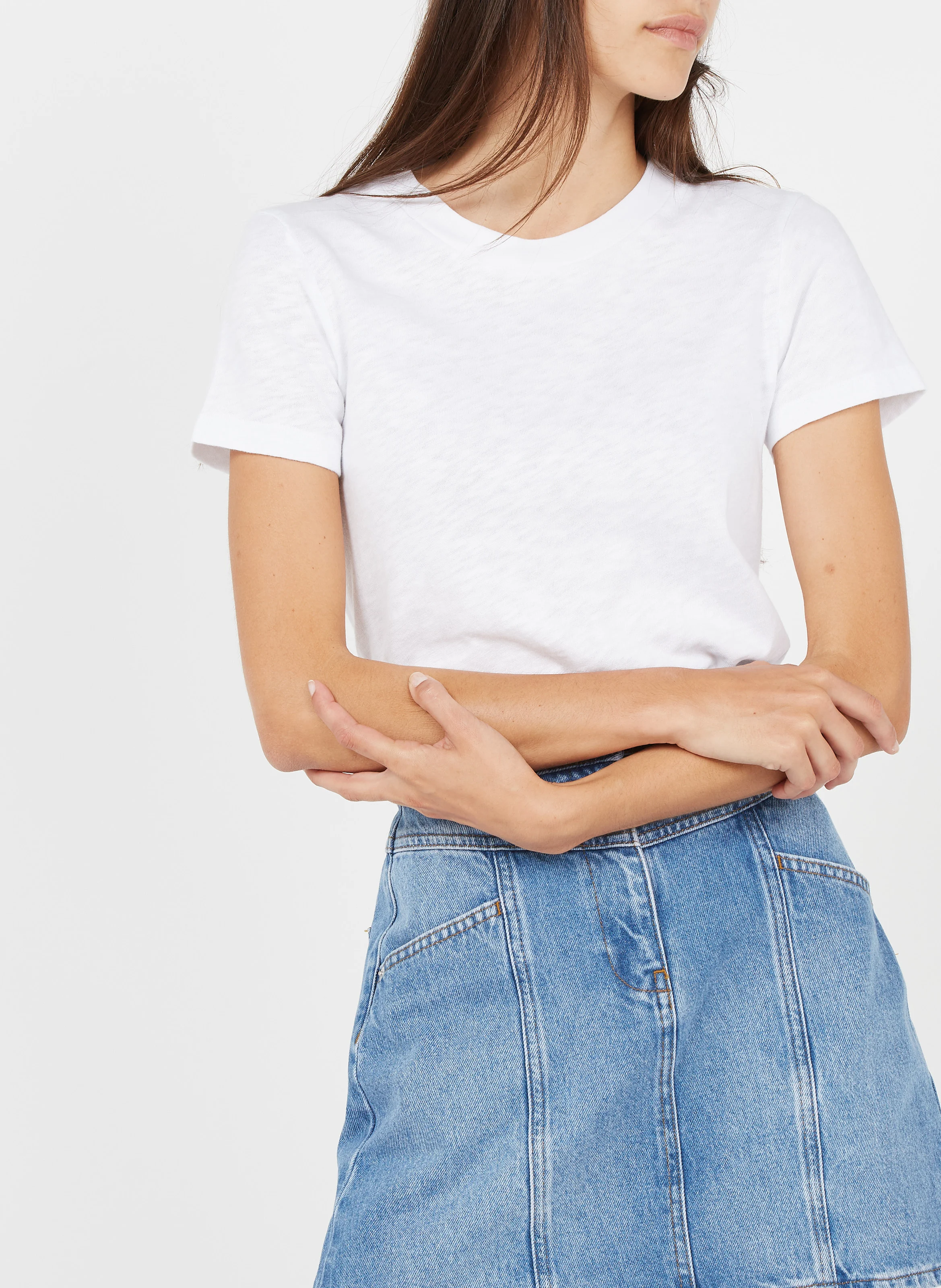SONOMA - Tee-shirt col rond droit en coton | Blanc