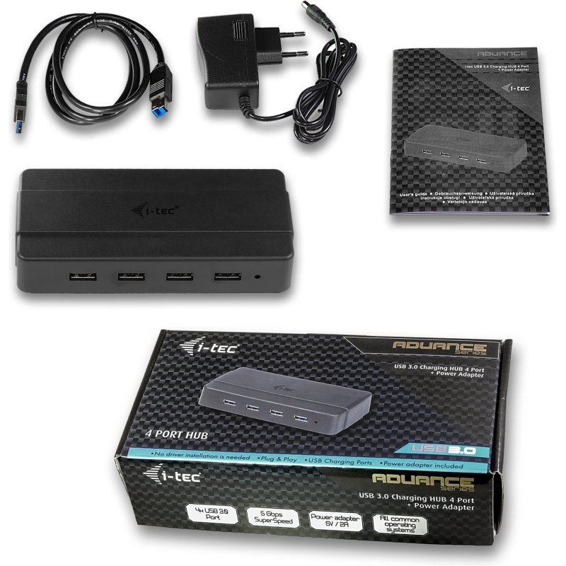 i-tec USB 3.0 Charging HUB 4 Port + Power Adapter