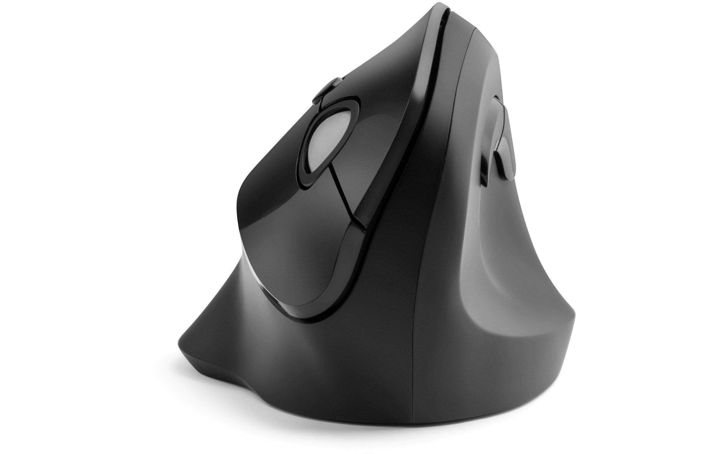 Ergonomische Maus Pro Fit Ergo VertikaleVertikale kabellose Maus mit der gebogenen natürlichen Form und einer erweiterten Auflagefläche für den kleinen Finger