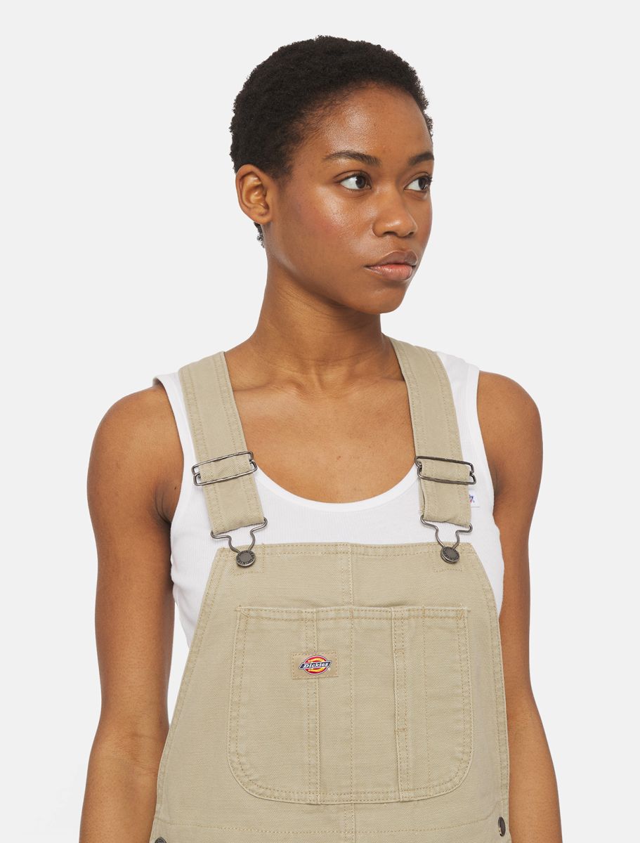 Dickies Women Duck Canvas Bib Desert Sand