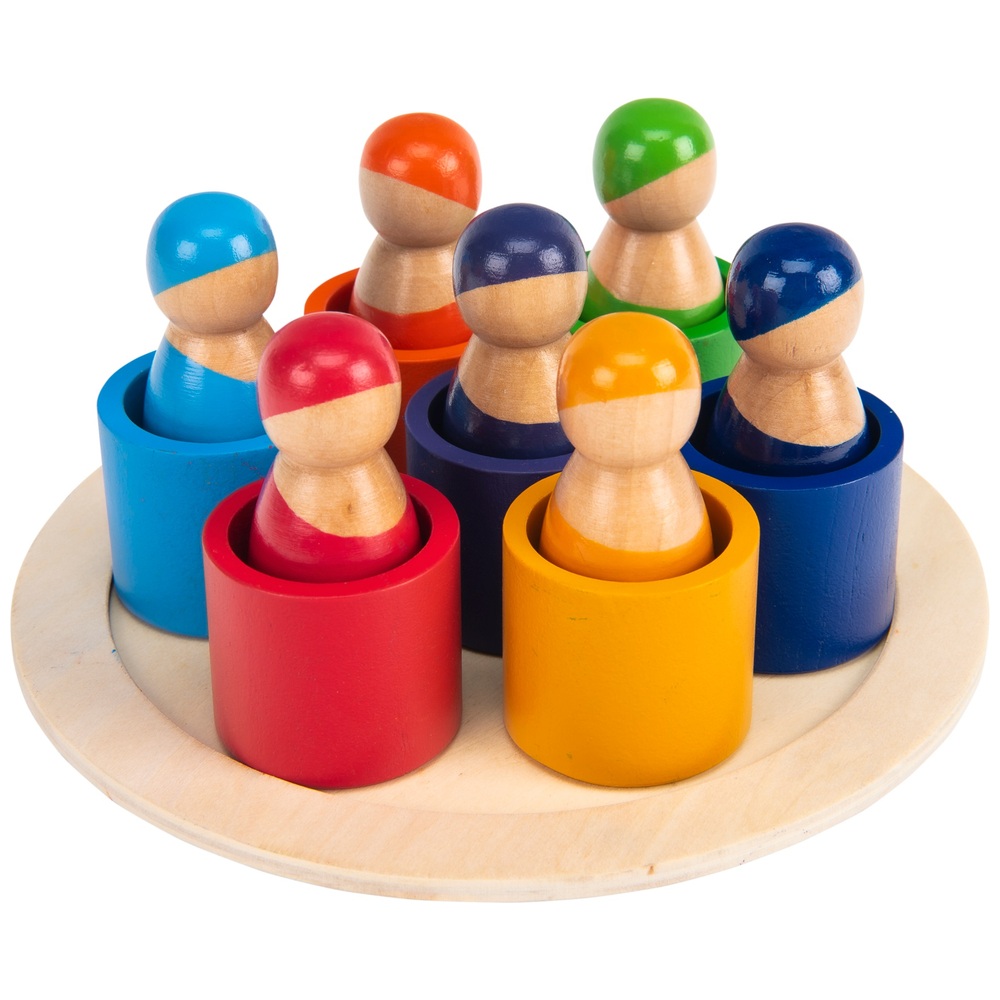 Eichhörnchen-Spielzeug, Regenbogen-Holzsteckpuppen