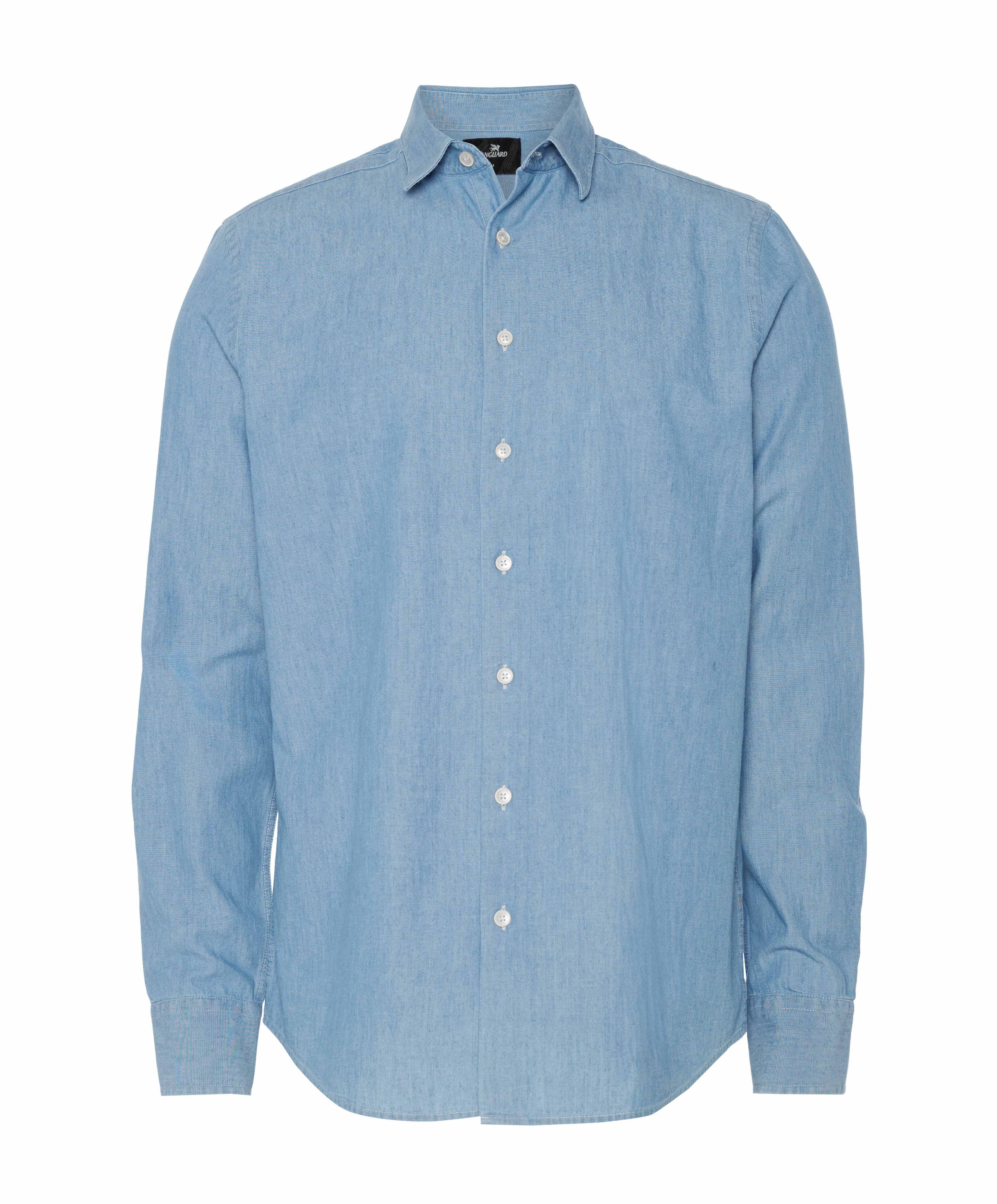 Vanguard Heren overhemd lange mouw blauw