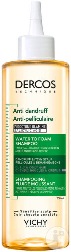 Vichy Dercos Shampoing Fluide Moussant Anti-Pelliculaire Cheveux Bouclés 200ml