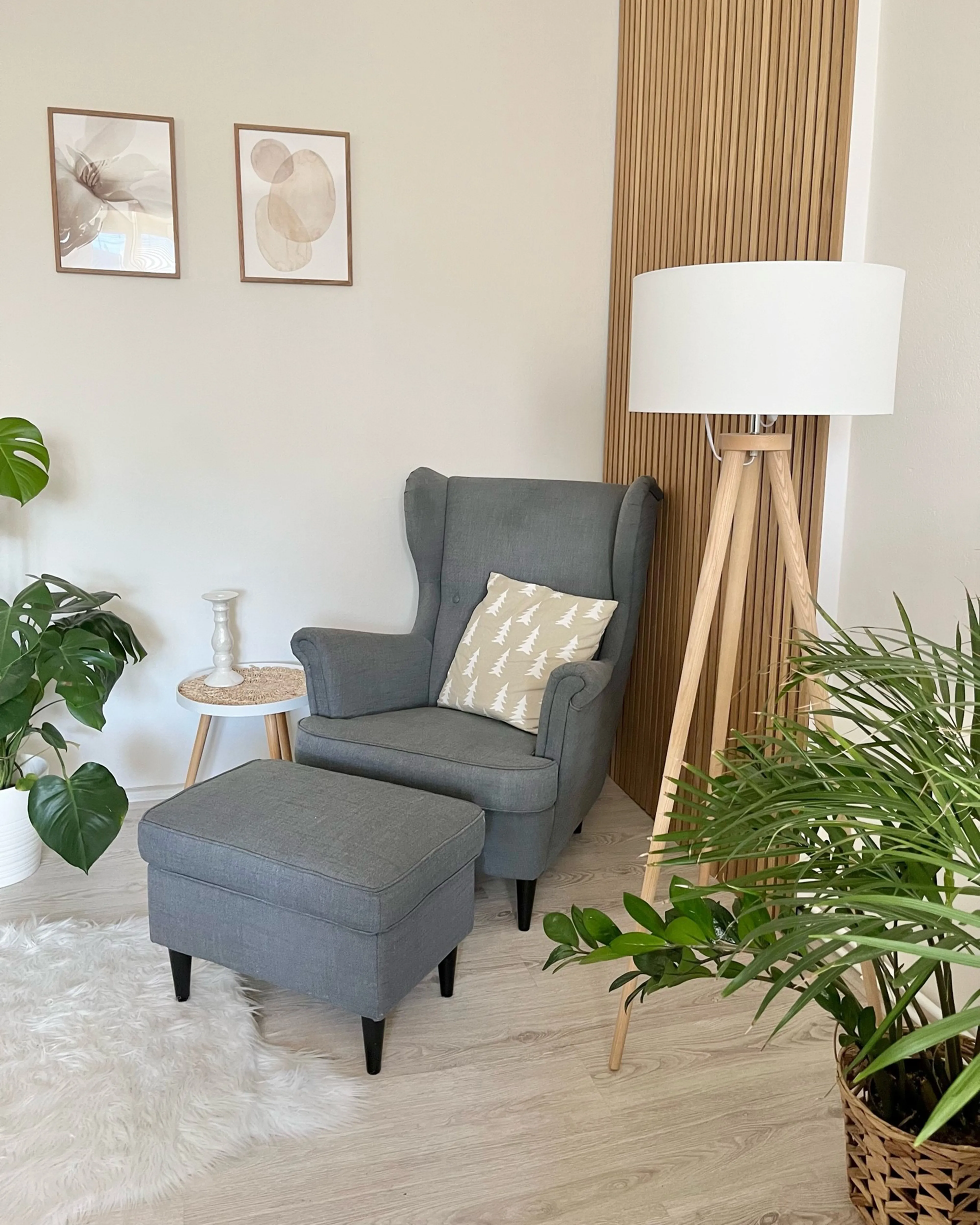 Staande lamp NITRA Eikenhout Wit