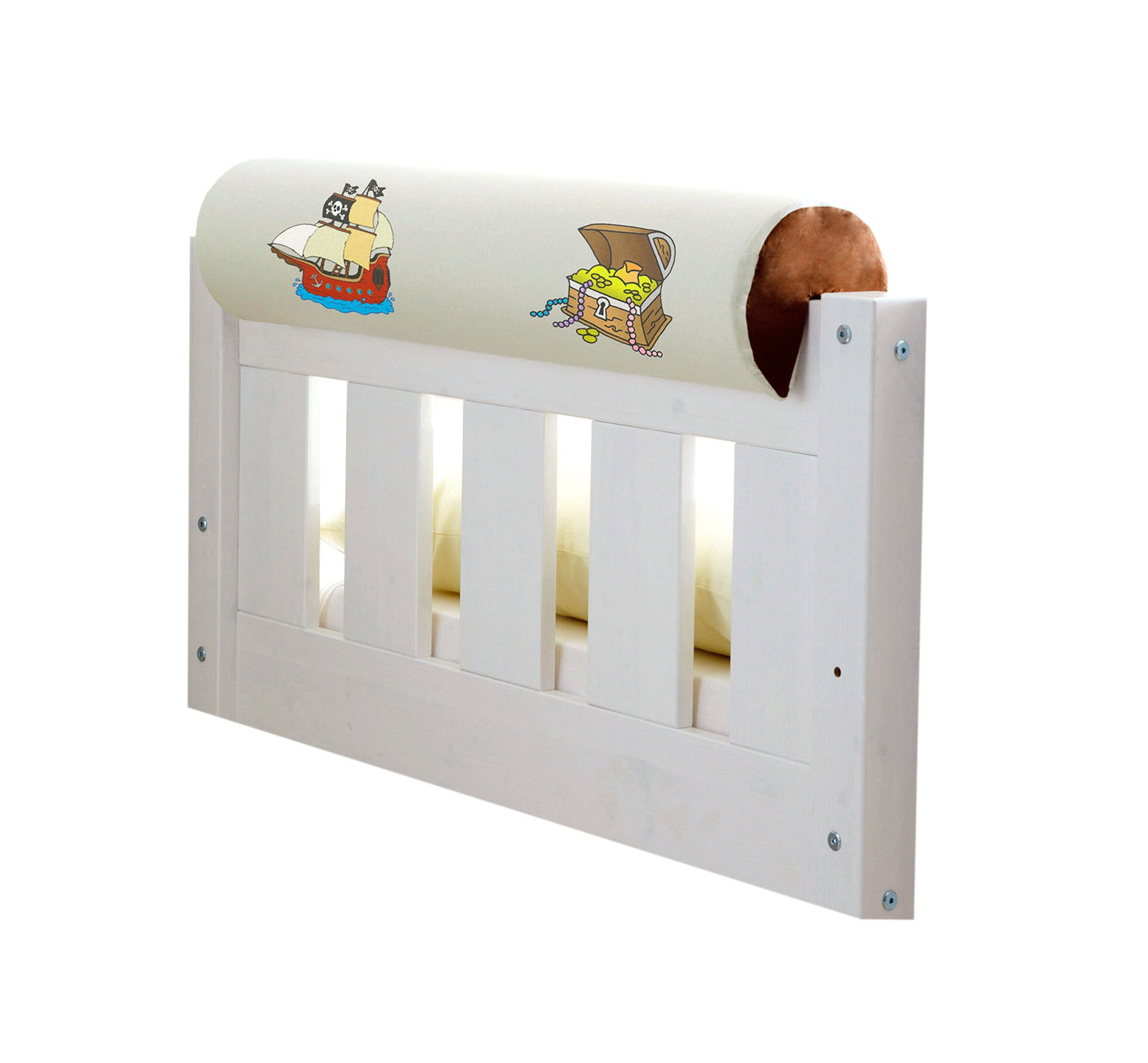 Ticaa Kinder Nackenrolle für Hochbett mit Farbauswahl Pirat Braun-Beige