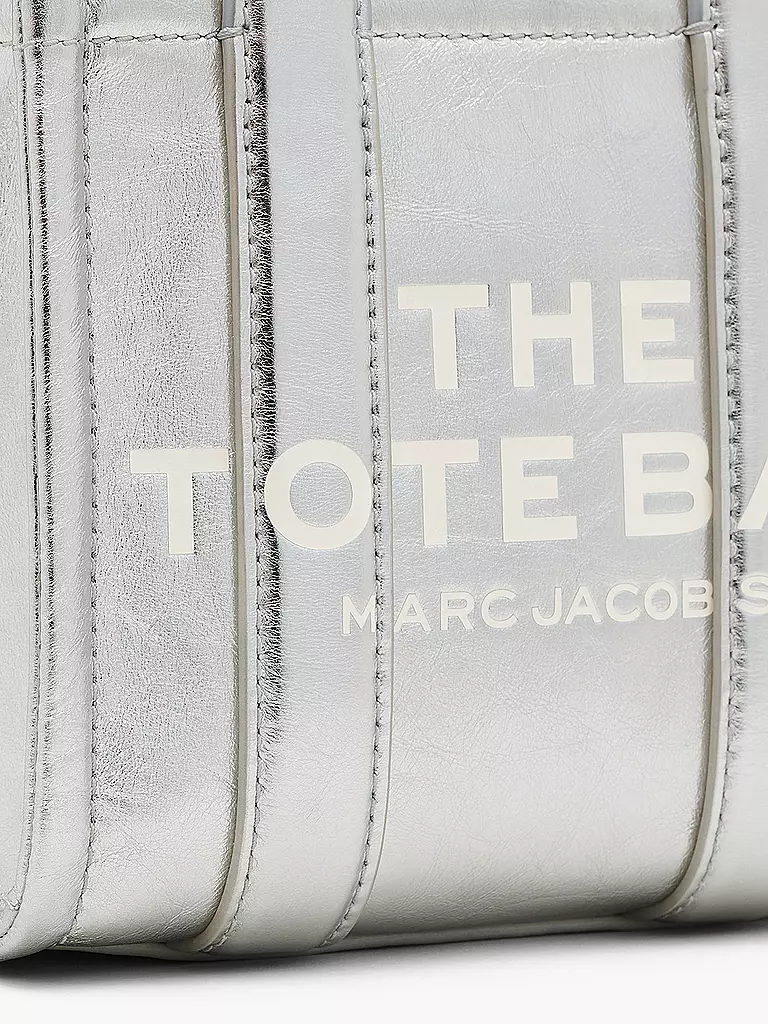 MARC JACOBS Ledertasche - Tote Bag THE MINI TOTE silber