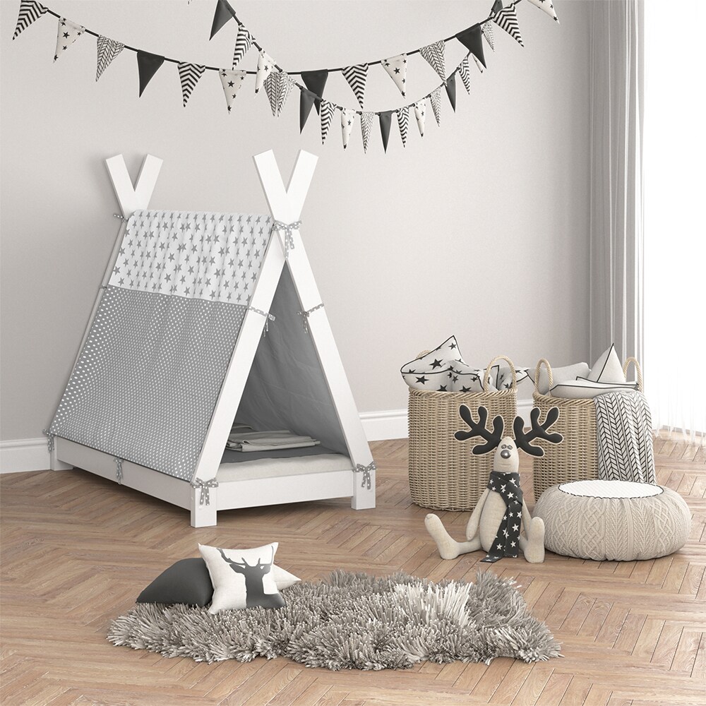 Vitalispa Überwurf Kinderbett Indianerzelt für Tipi Bett 70x140cm Zeltbett Zelt
