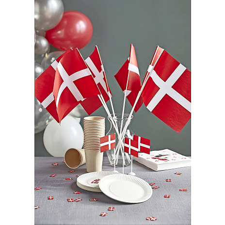 Papirsflag på plastpind 10-pak