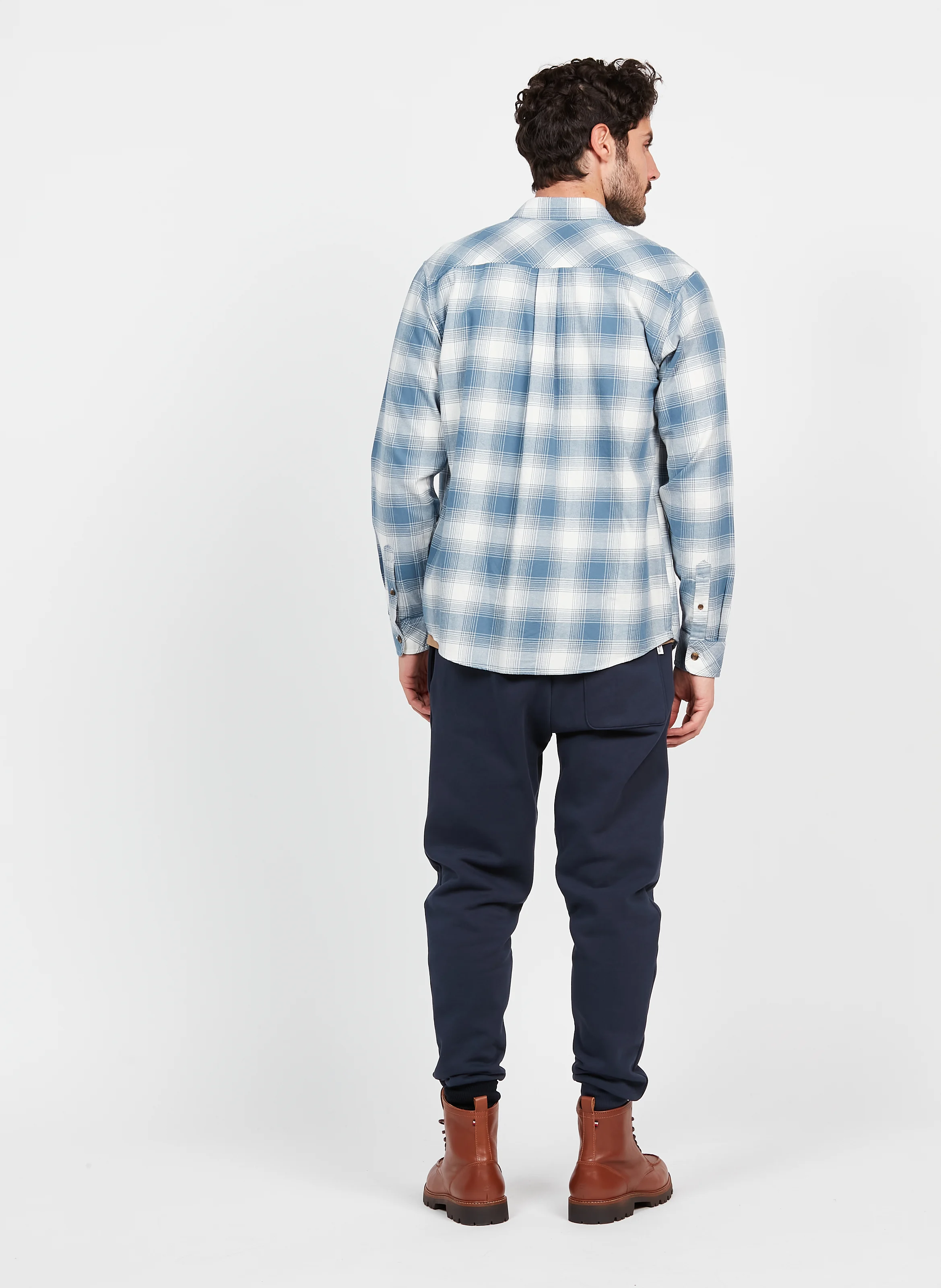 Tee-shirt droit col rond en coton | Marron