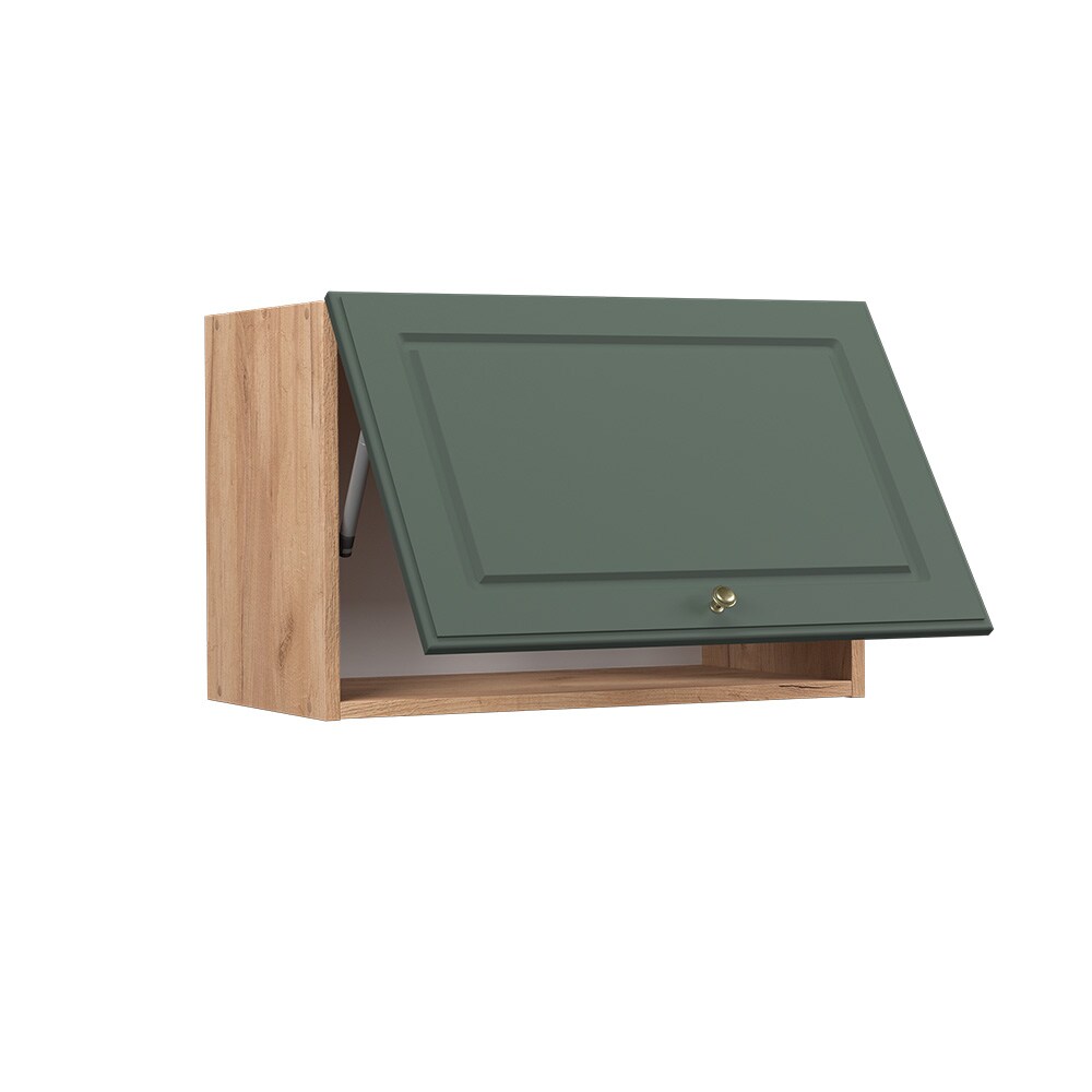 Vicco Hängeschrank Küchenschrank Küchenmöbel Fame-Line Eiche Grün-Gold Landhaus 60 cm Küche Einbauküche Hängeschrank Klapptür Dunstabzugshaube Küchenzeile