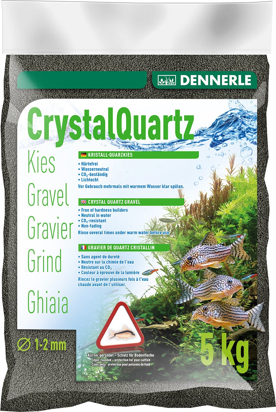 Dennerle aquarium grind CrystalQuartz zwart 1-2 mm 5 kg