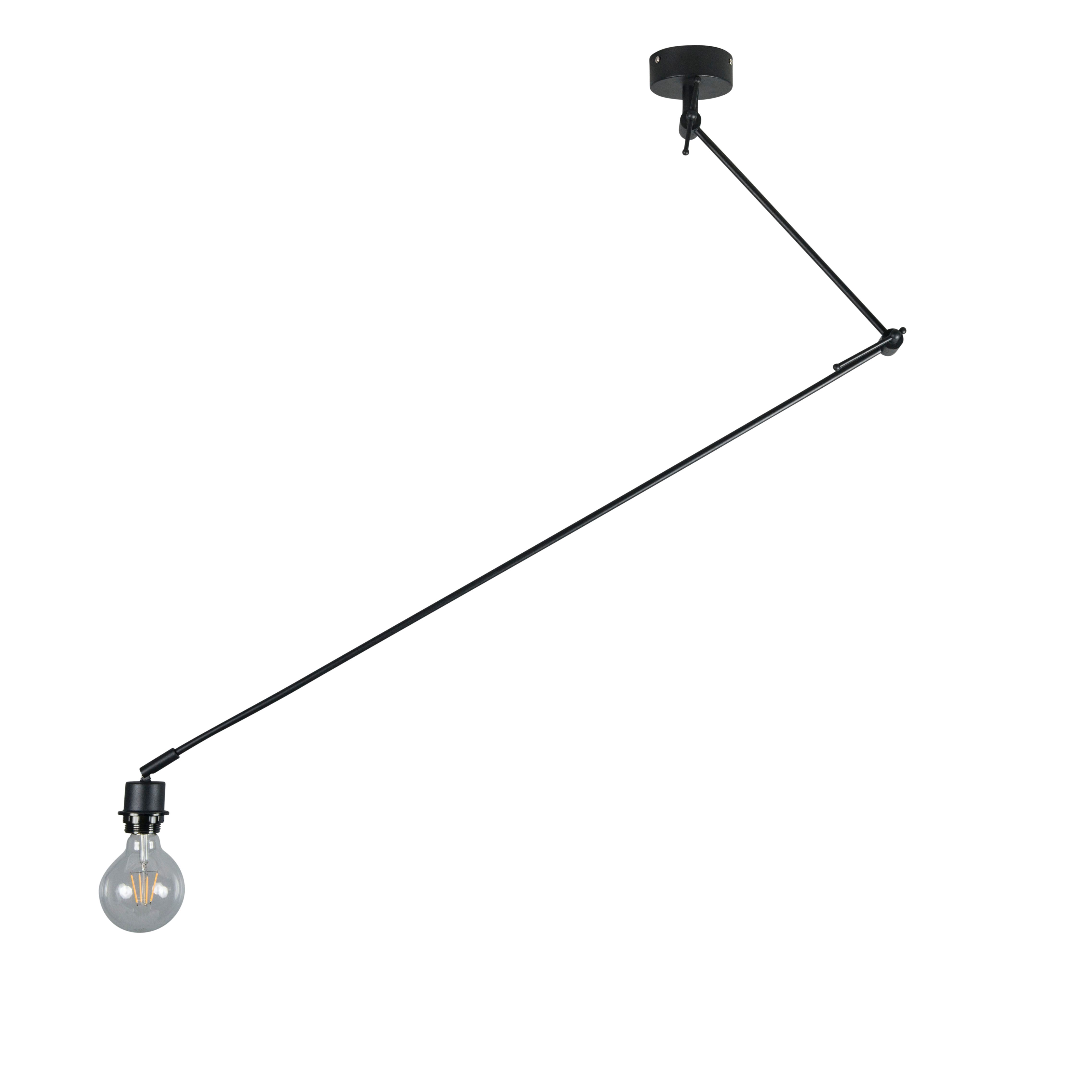 Moderne hanglamp zwart zonder kap - Blitz
