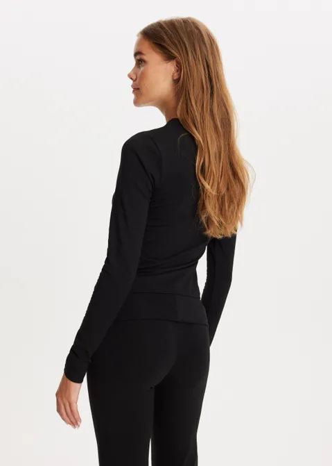 T-shirt met lange mouwen zwart (ZWART)