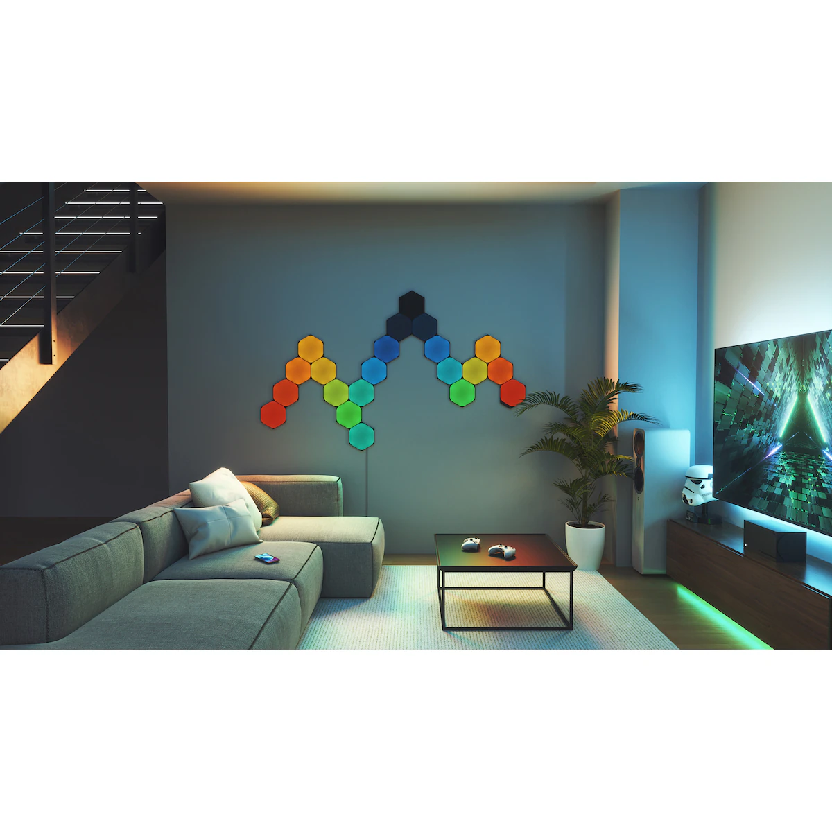 Nanoleaf Shapes Ultra Black Hexagon utvidelsespakke (3 paneler)