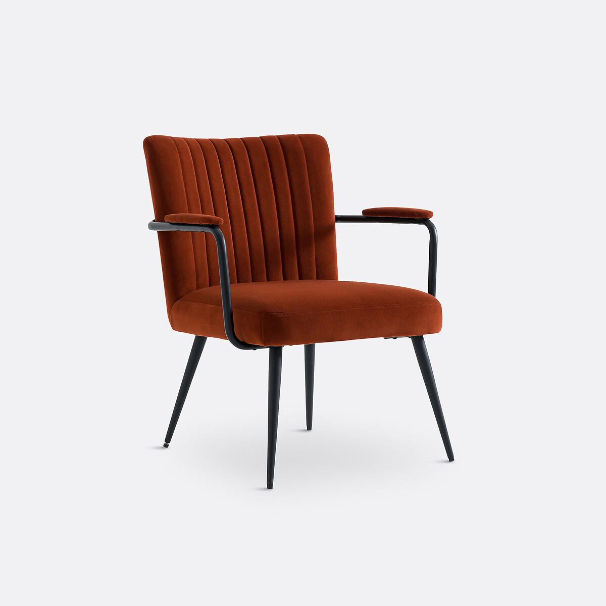 LA REDOUTE INTERIEURS<br>Poltrona vintage de veludo com braços, Ronara