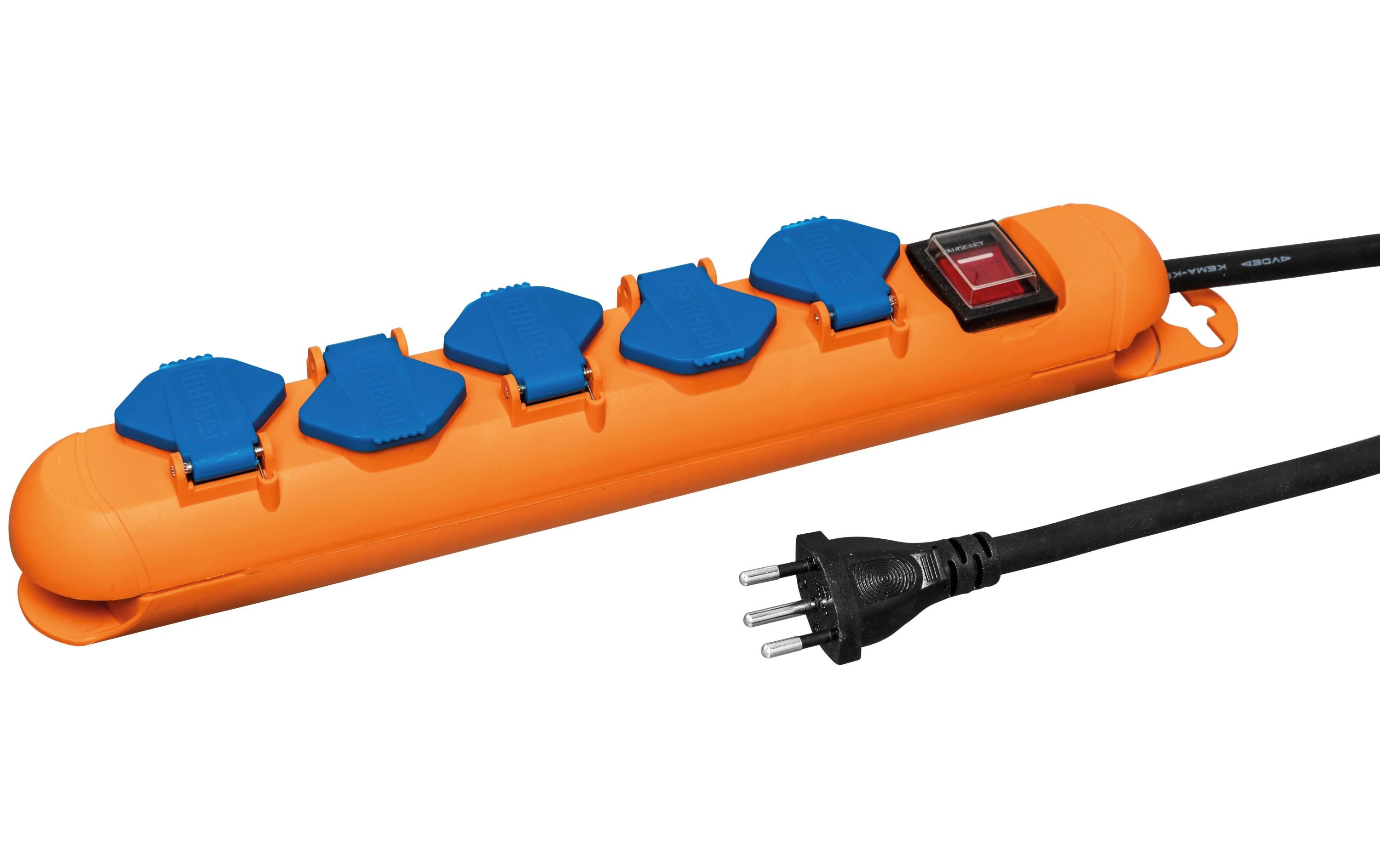 Steckdosenleiste STEBA STRONG 5 T13Steckdosenleiste, Blau/Orange