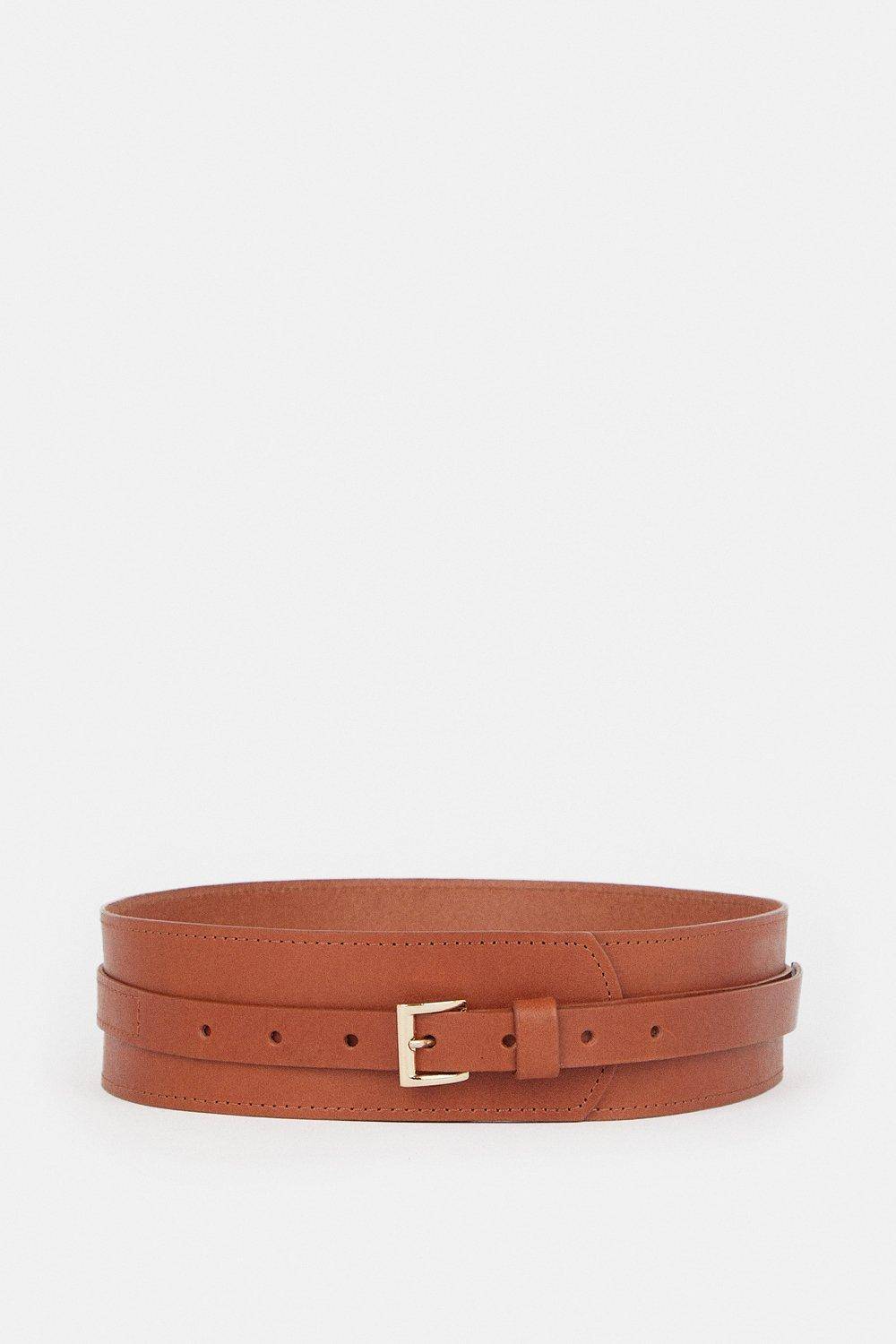 KarenMillen Ceinture en cuir à garniture de boucle