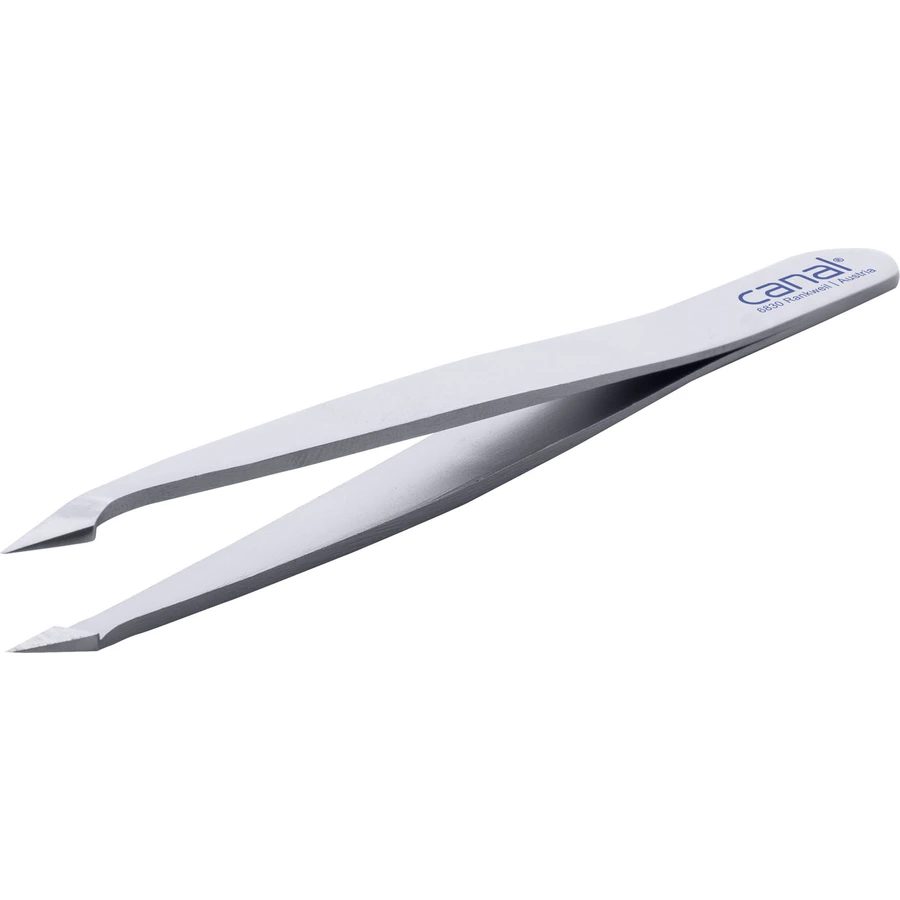 canal® Haarpinzette schrägspitz, satin rostfrei 9 cm