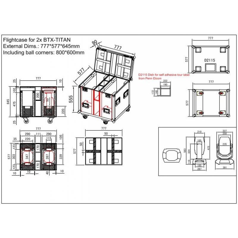JV Case voor 2 x Briteq BTX-TITAN