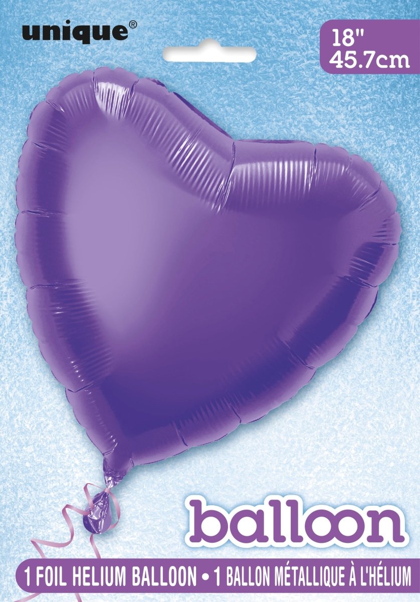Hart Helium Ballon Paars Leeg 45cm