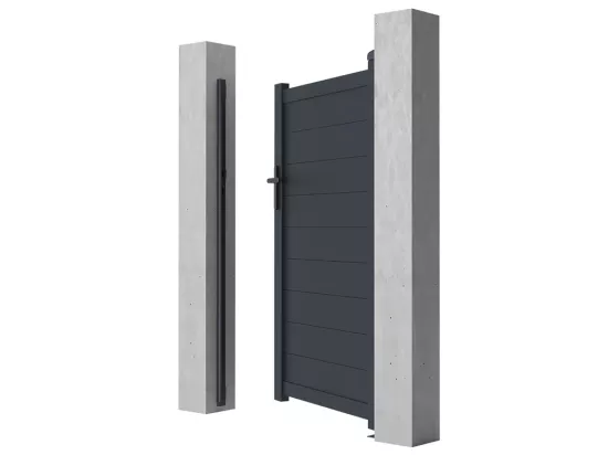 Portillon battant aluminium plein L103 x H166 cm anthracite - NAZARIO