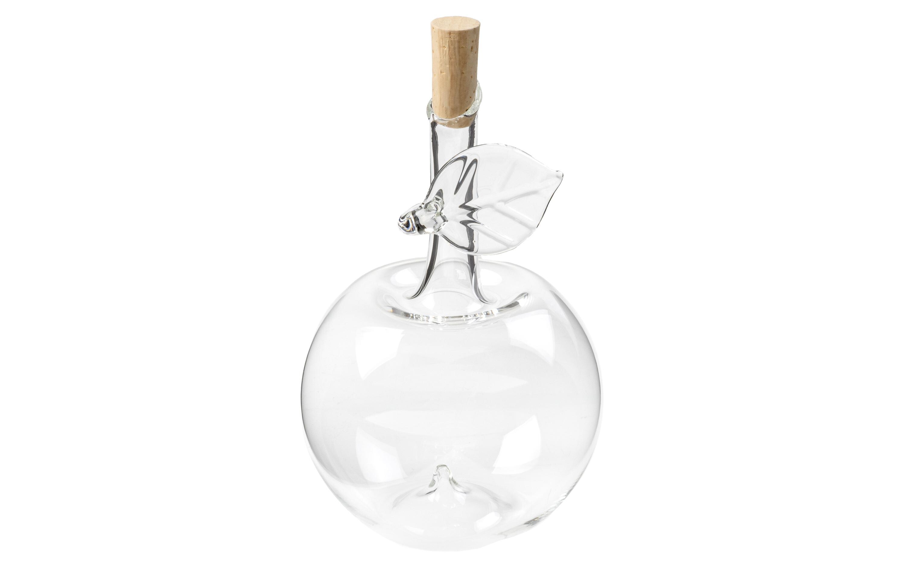 Bottiglia Mela 200 ml, 1 Stück, TransparentGlasflasche in Apfelform mit Blatt