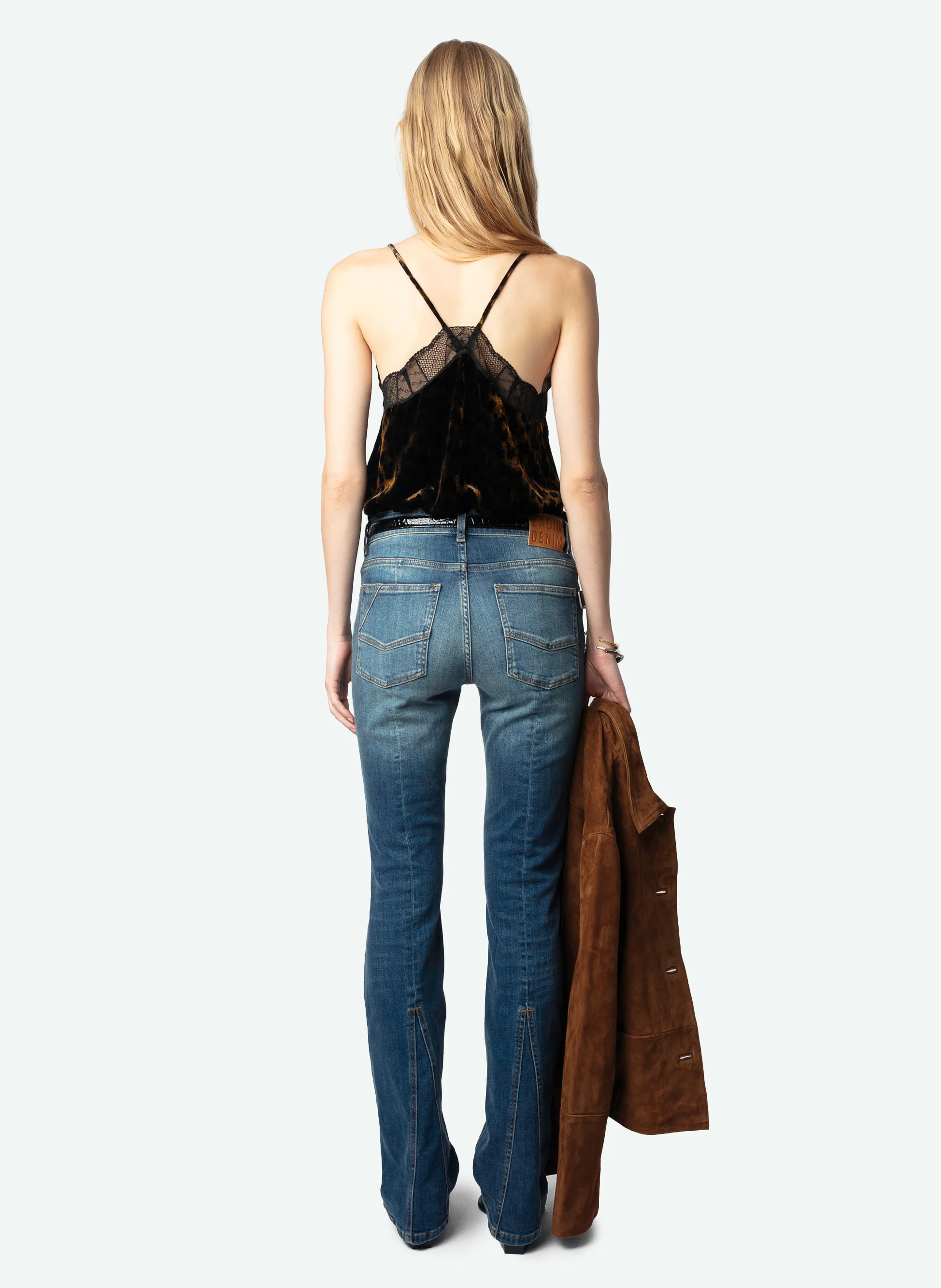 CHRISTY - Caraco effet velours | Marron