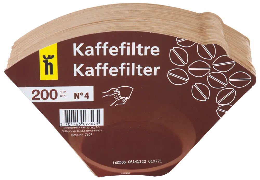 Kaffefilter ubleget i str. 1 x 4 - 200-pak