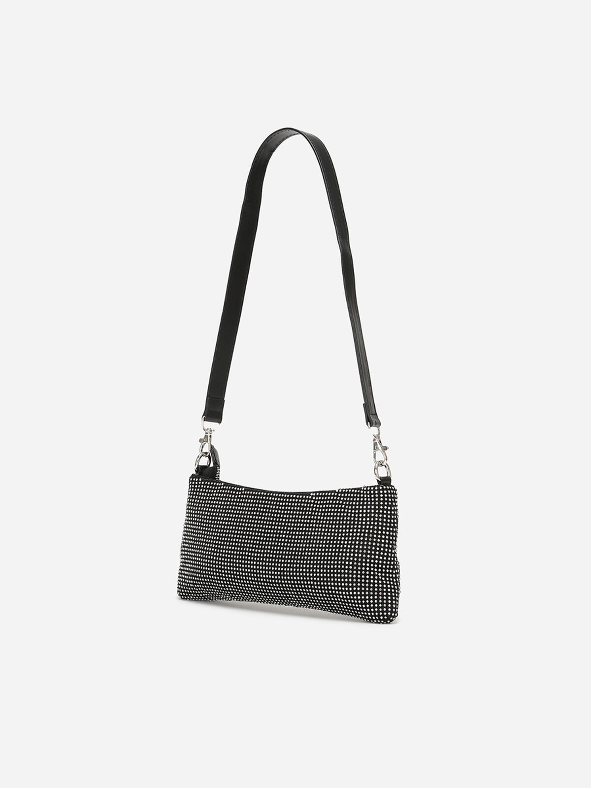 Sac porté épaule à strass- Noir
