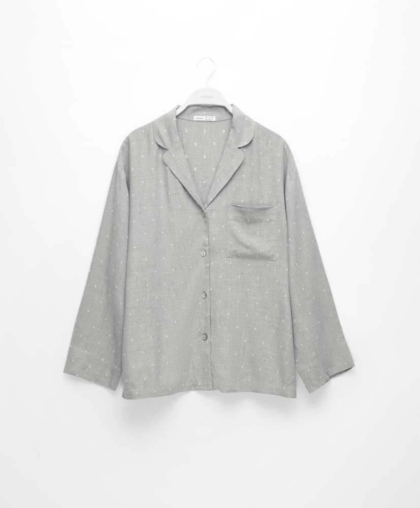 Camisa de manga comprida em jacquard